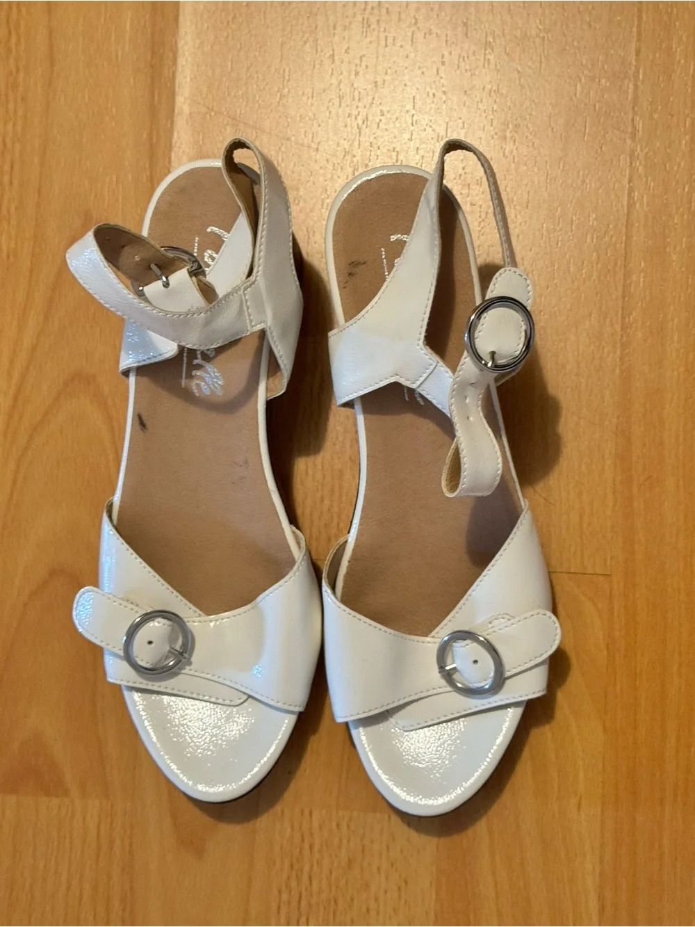 L'INTERVALLE White Leather Platform Block Heel Sandals